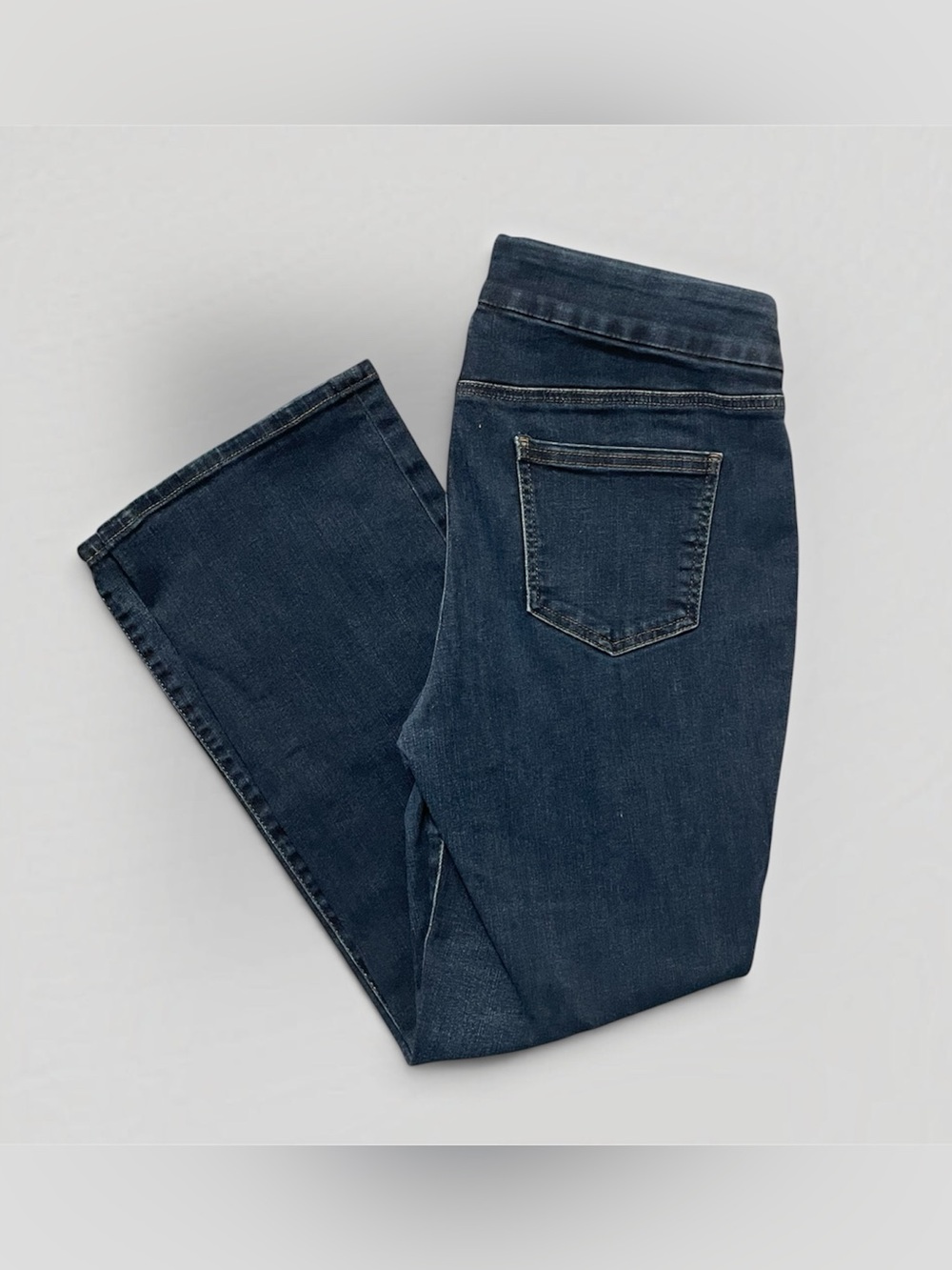 Chico’s Dark Wash Pull-On Slim Boot Jeans 10P Petite Stretch